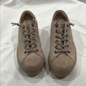 Paul Green Taupe Leather Sneakers